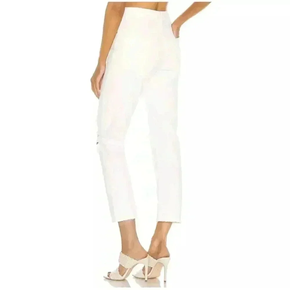 Agolde Riley High Rise Straight Crop White Veil 100% Cotton Jeans Size 28
